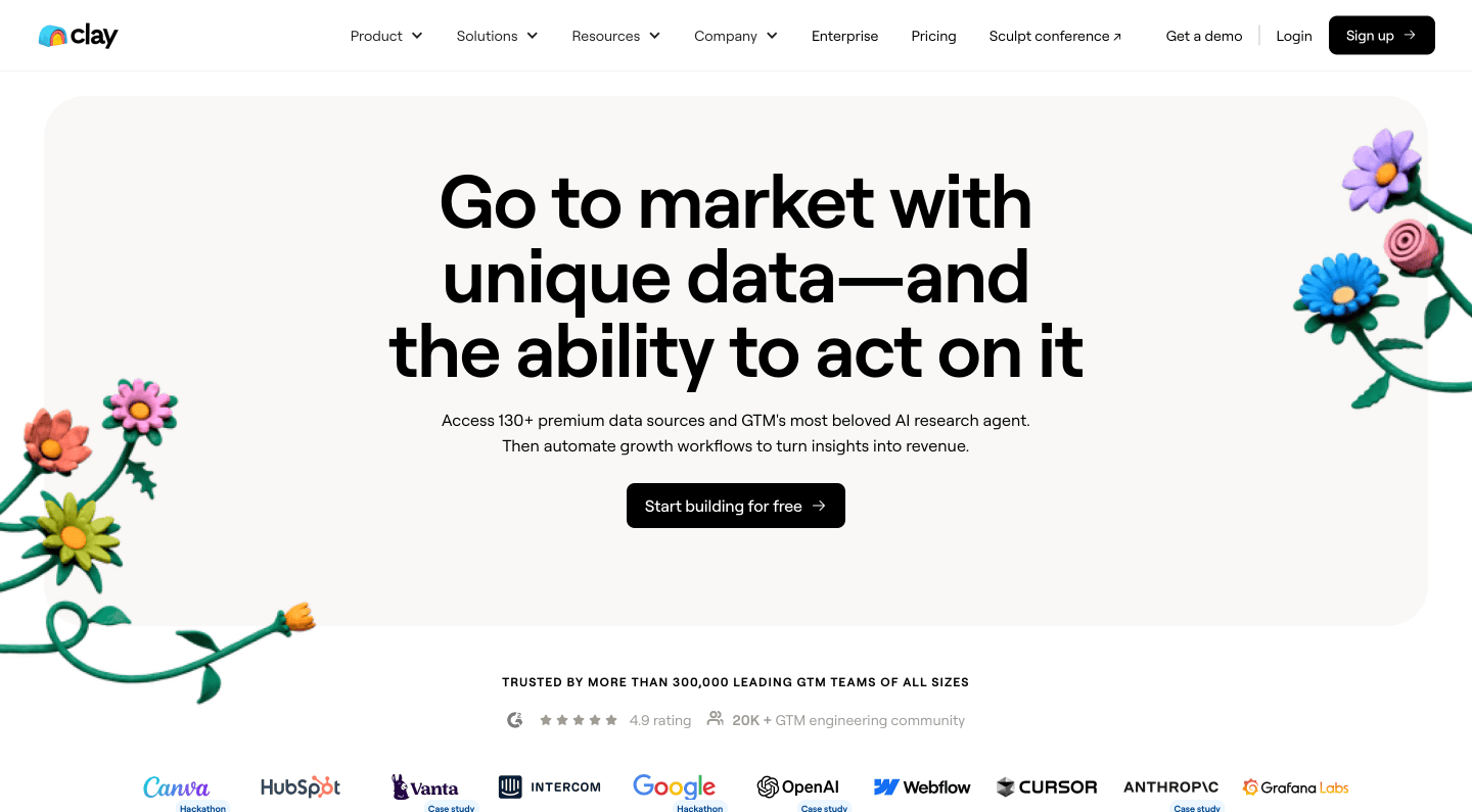 Clay homepage